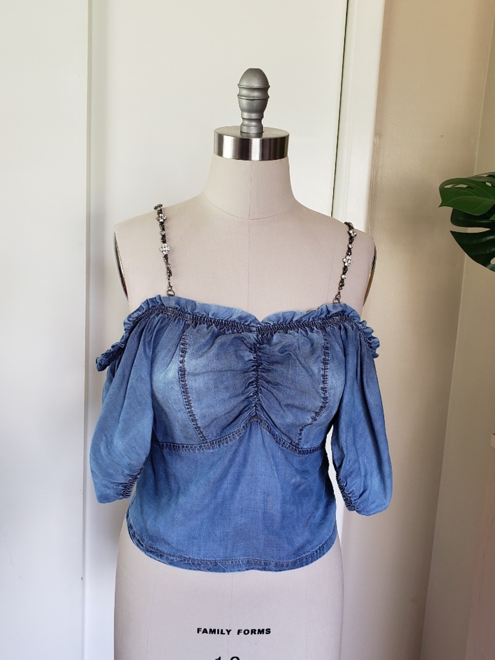 Contemporary Denim Top Size Medium